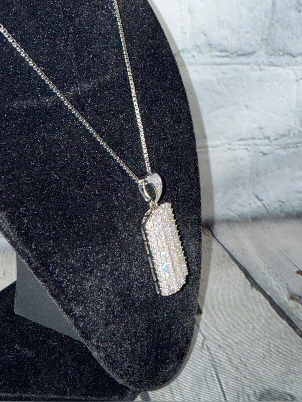 Bella Luce CZ Crystal Dog Tag Necklace - Picture 7 of 9